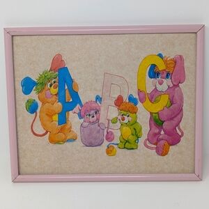 Vintage Popples Framed Artwork 8 x 10 Frame Picture ABC 80s 1980s